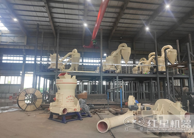磨粉生產線中給料機、提升機現(xiàn)場安裝圖